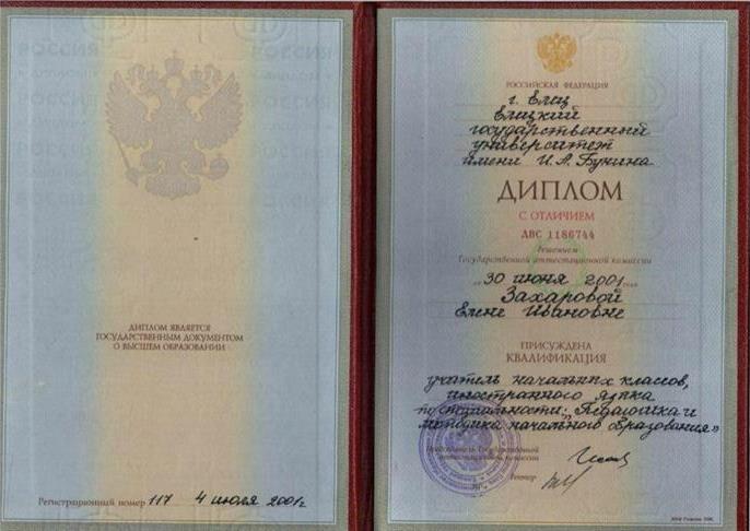 Диплом о педагогическом образовании