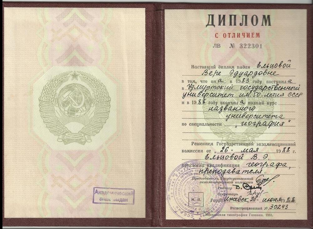 Диплом об образовании 