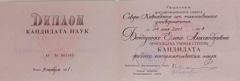 Диплом кандидата наук