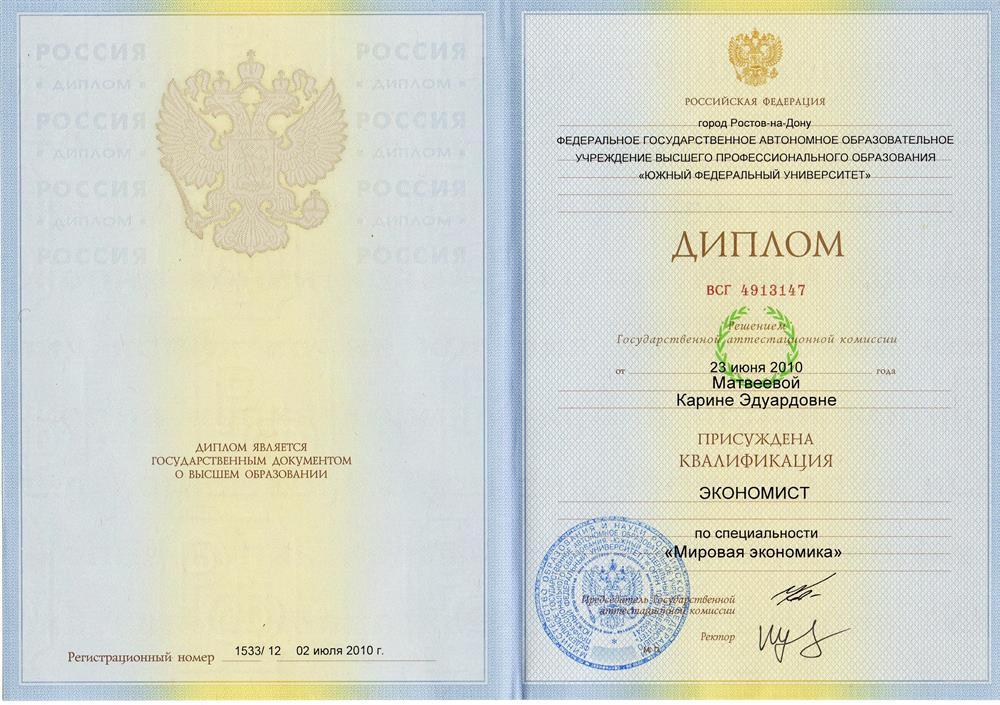 Диплом мировая экономика 