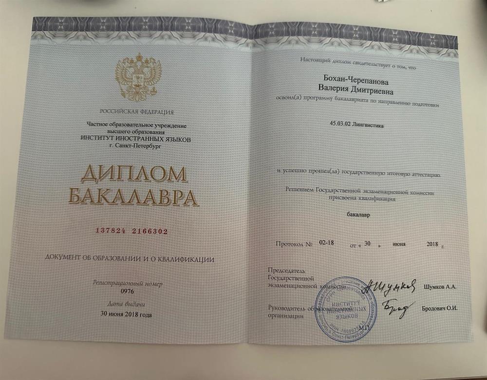 Диплом бакалавра