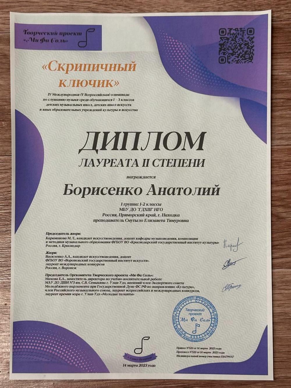Диплом лауреата
