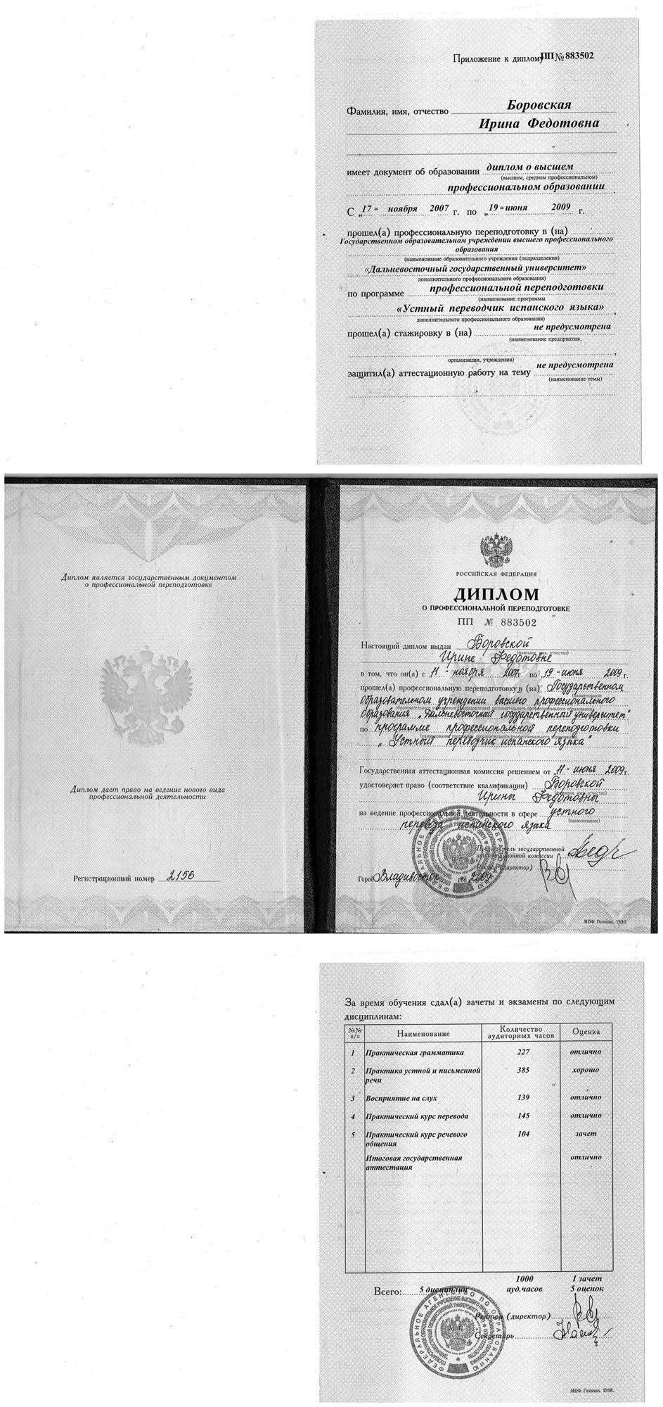 Диплом Переводчик