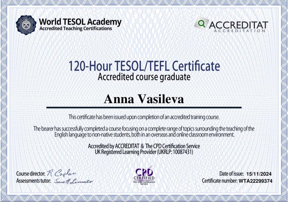 Tesol/Tefl Certificate 