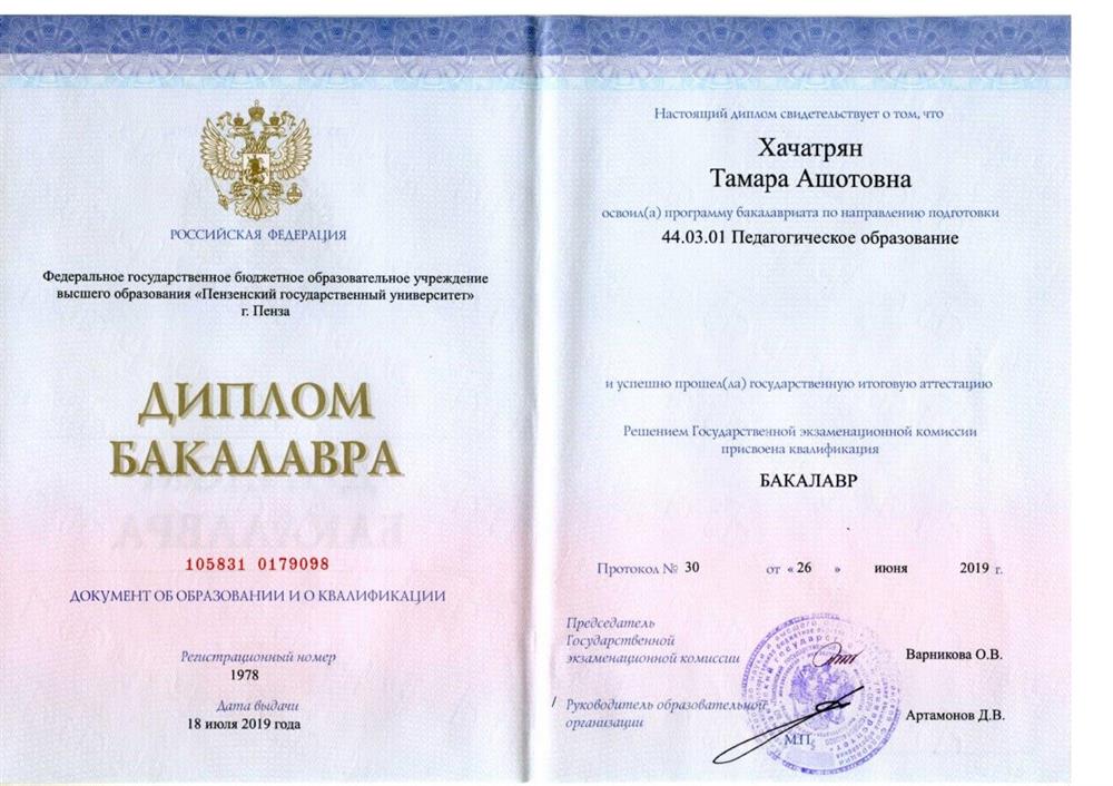 Диплом бакалавра 