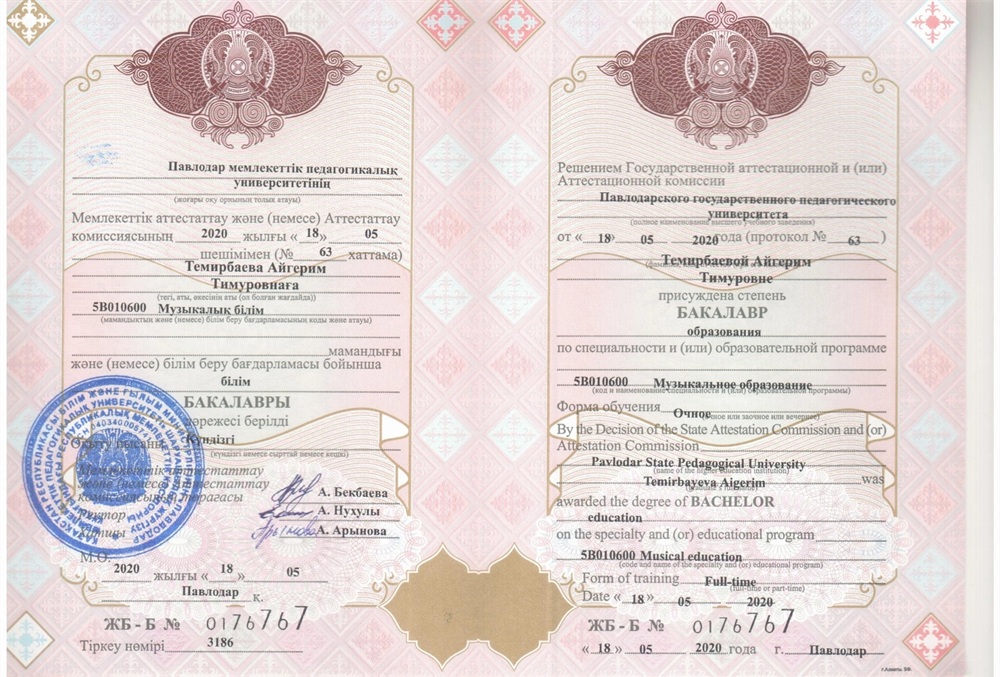 Диплом бакалавриат