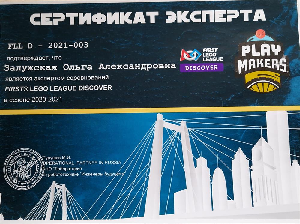 Эксперт соревнований по робототехнике 2021