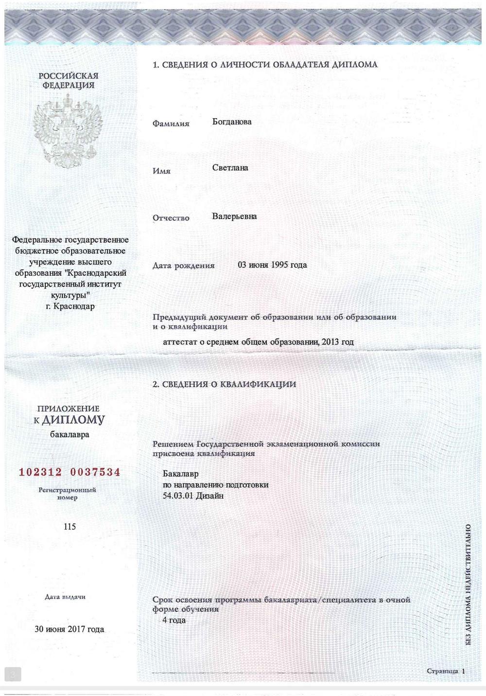 Диплом бакалавра