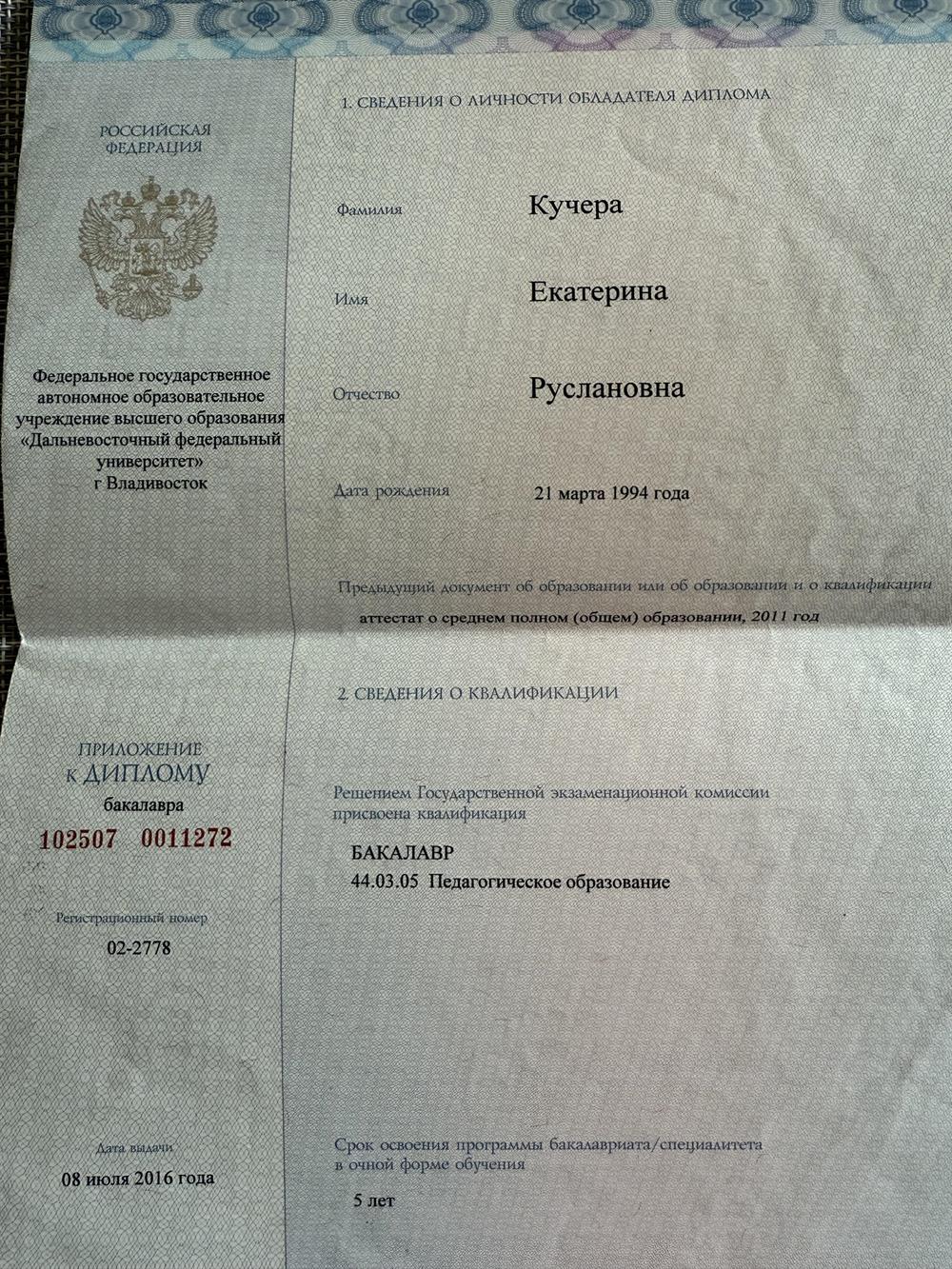 Диплом бакалавра (вкладка)