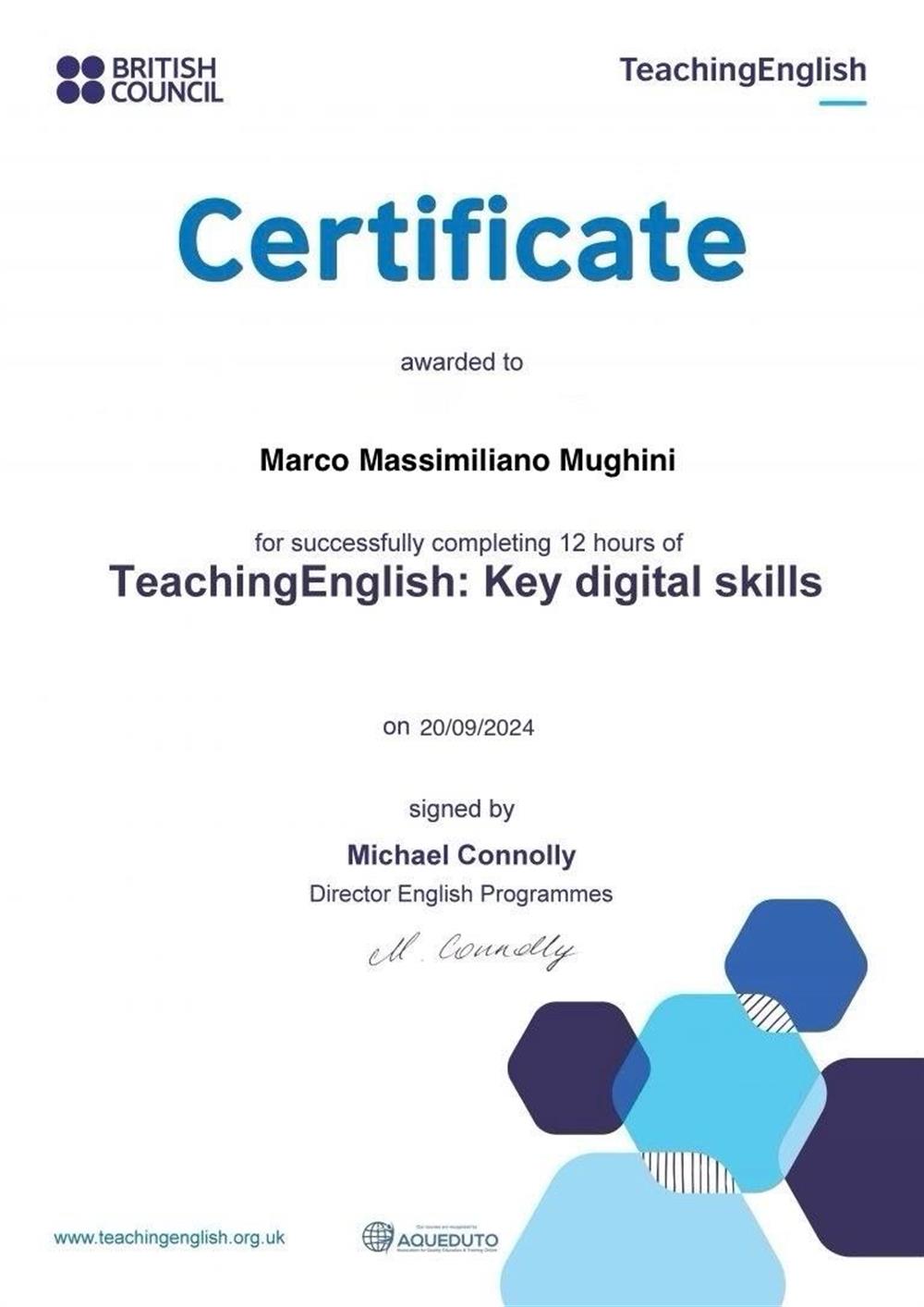 Сертификат. Key digital skills