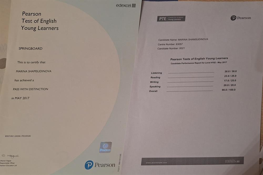 Pearson Test of English Young Learners «SPRINGBOARD»