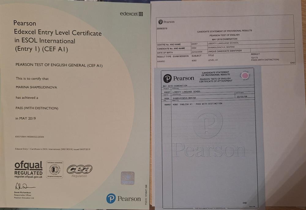 Pearson Edexcel Entry Level Certificate in ESOL International (Entry I) (CEF AI)