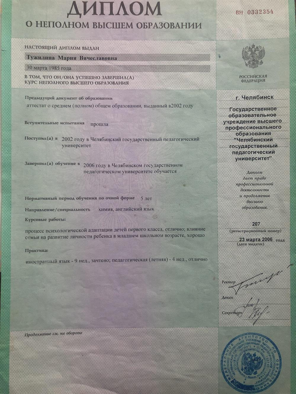 Диплом бакалавра 