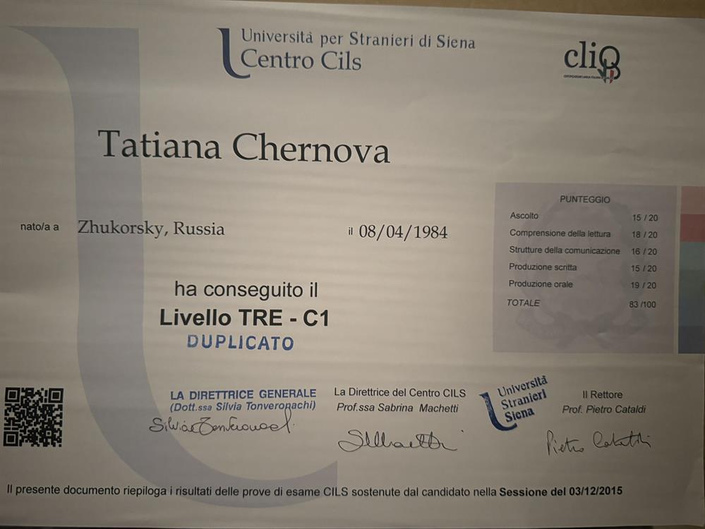 Certificato CILS