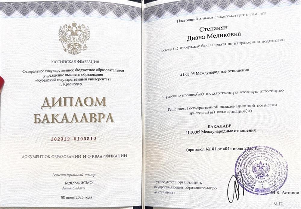 Диплом бакалавра 