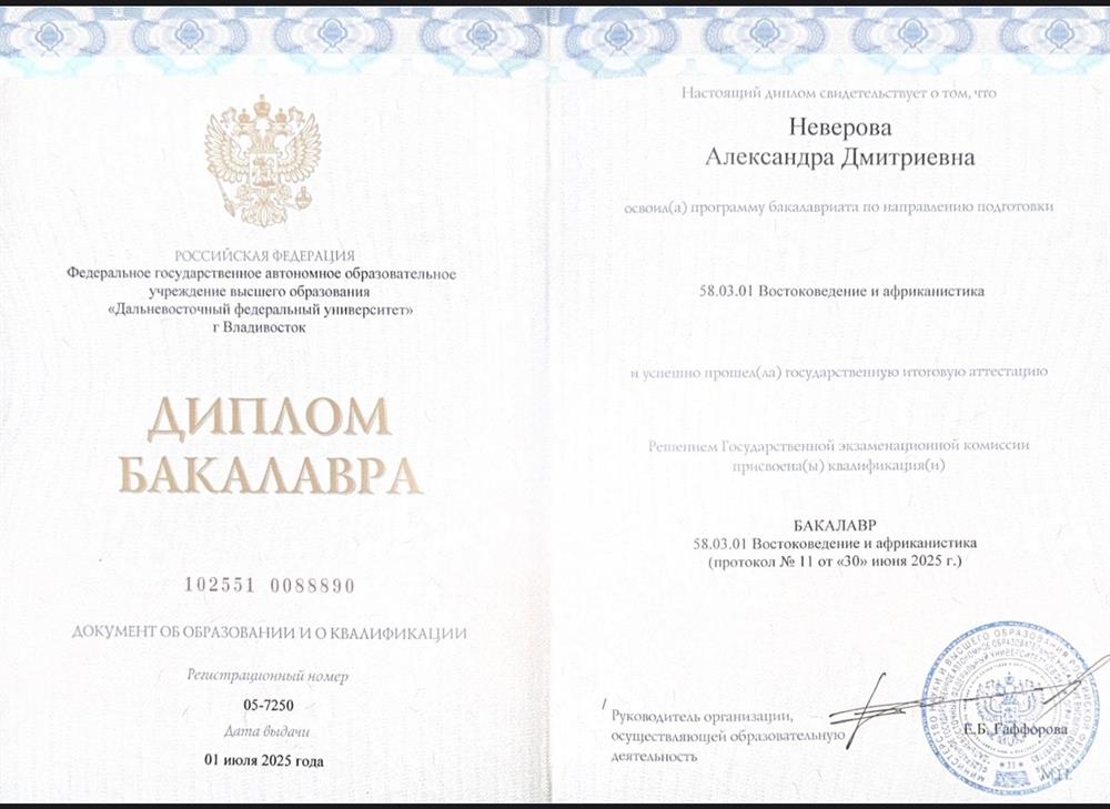 Диплом бакалавра