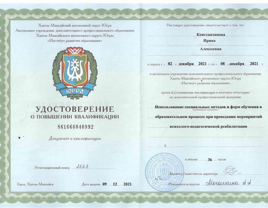 Курс "Использование специальных методов и форм обучения в образовательном процессе"