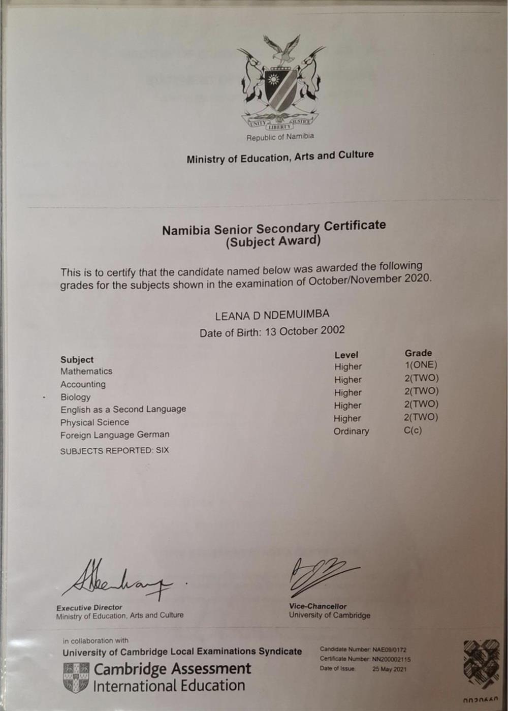 Certificate 