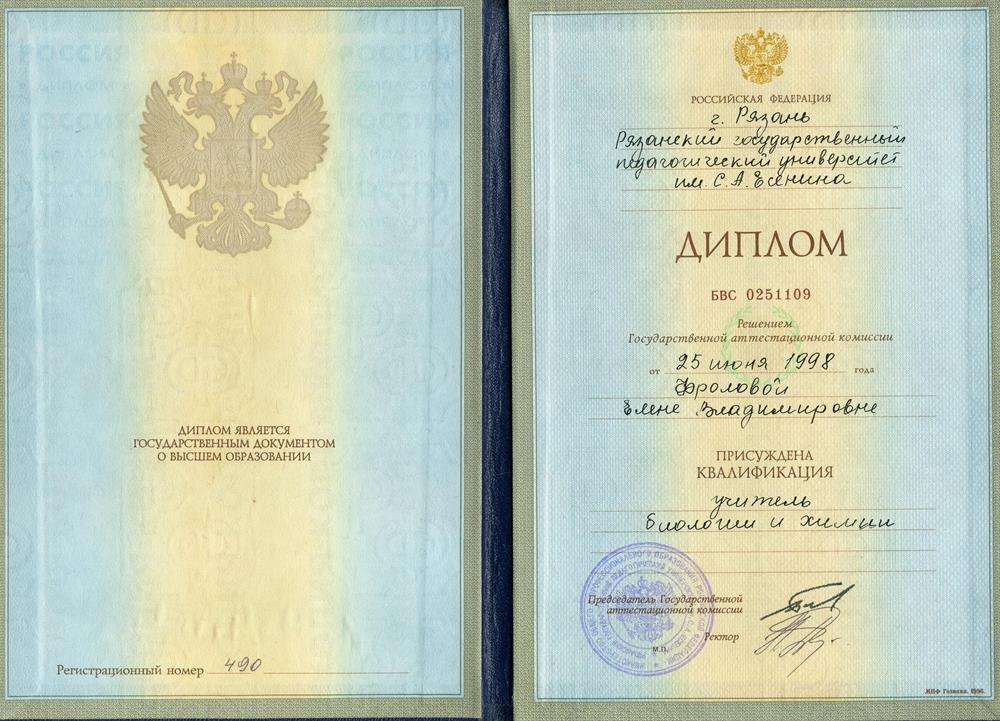 Диплом о высшем образовании