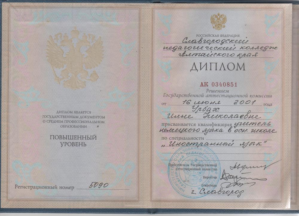 Диплом об образовании