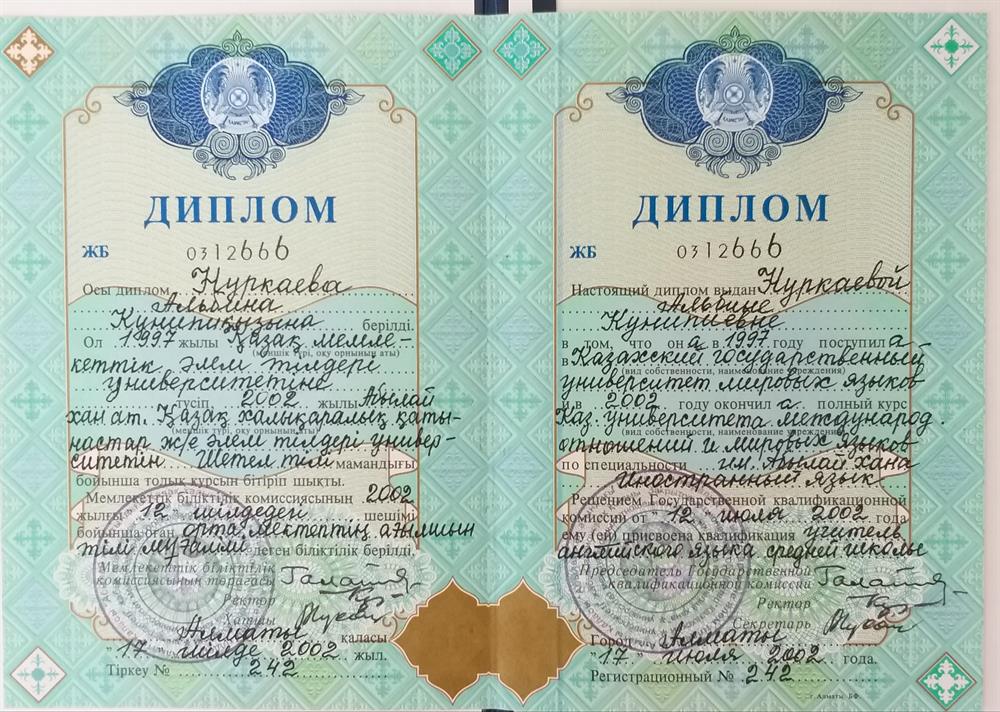 Диплом о высшем образовании