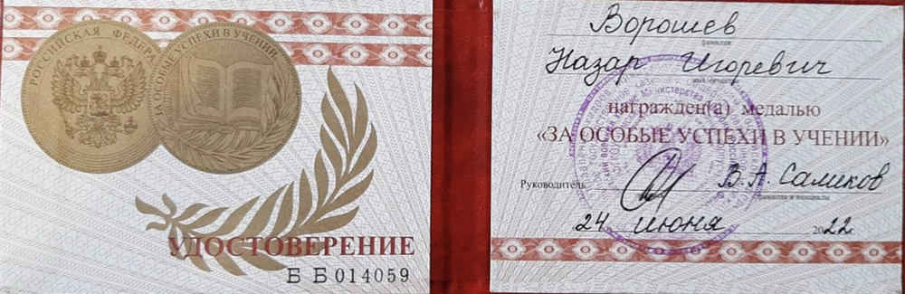 Золотая медаль