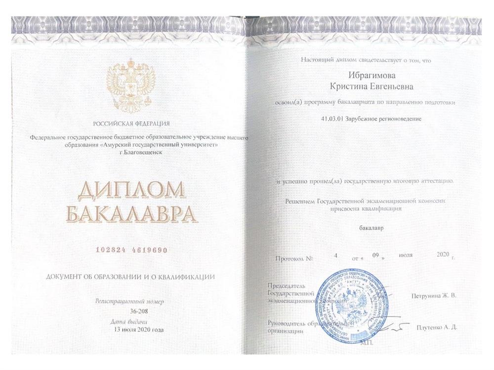 Диплом Зарубежного регионоведения