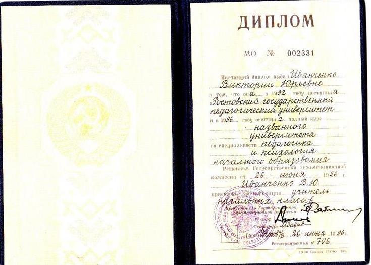 Диплом об образовании