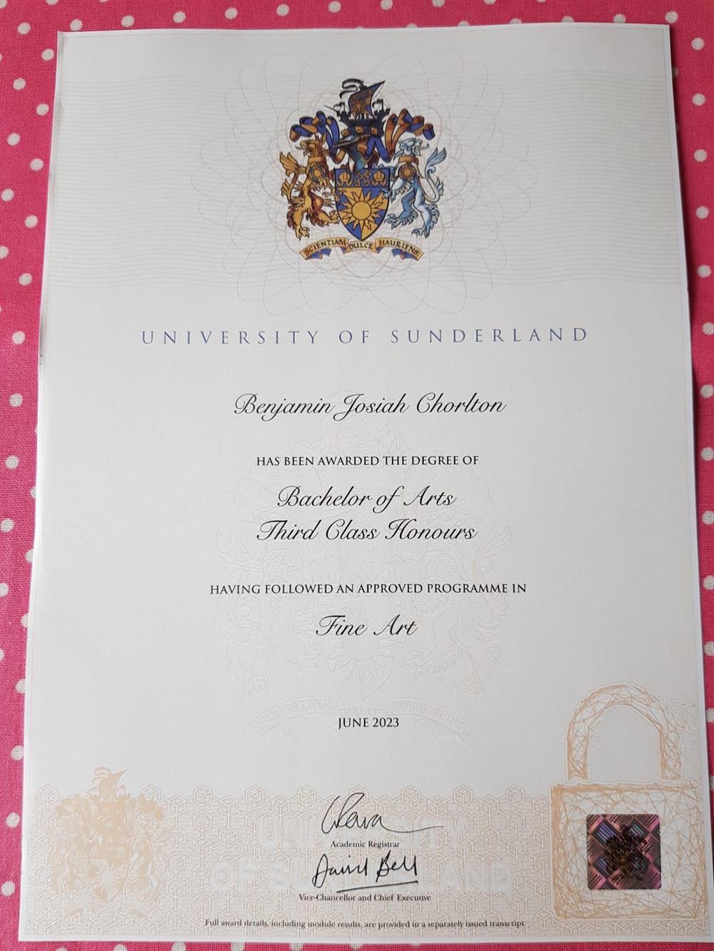Degree Certificate From UK University.