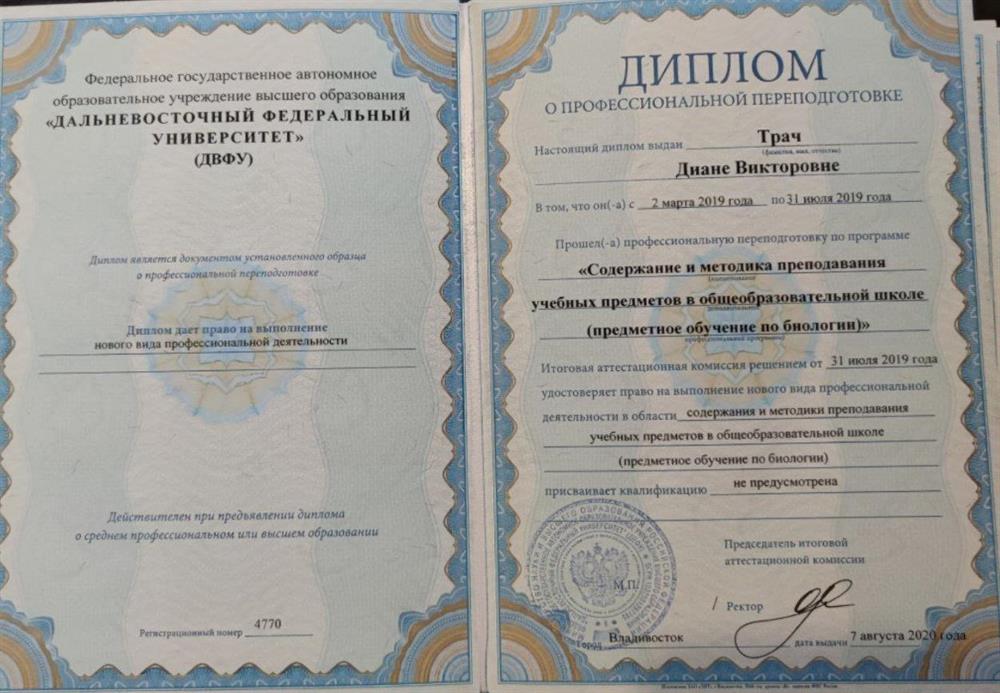 Диплом о дополнительном образовании
