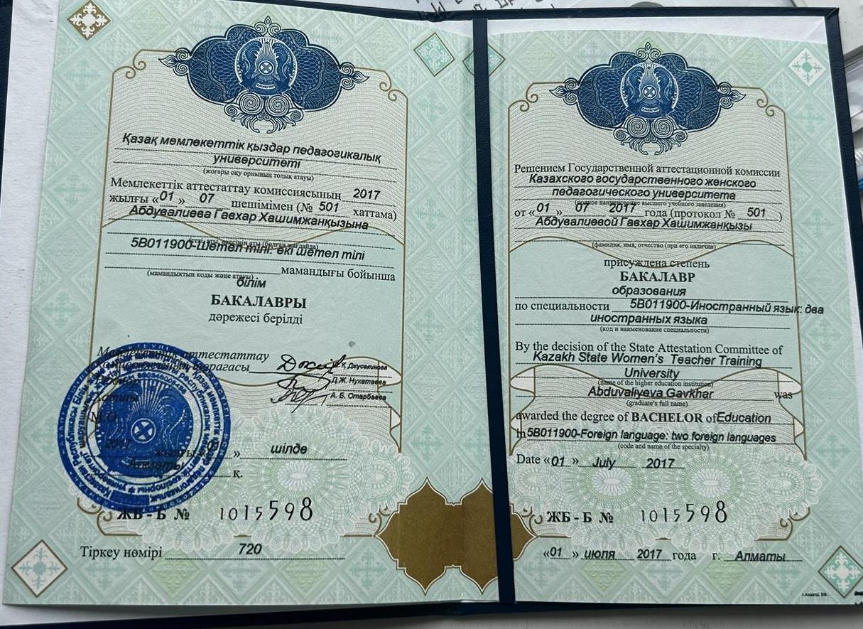 Диплом бакалавр 