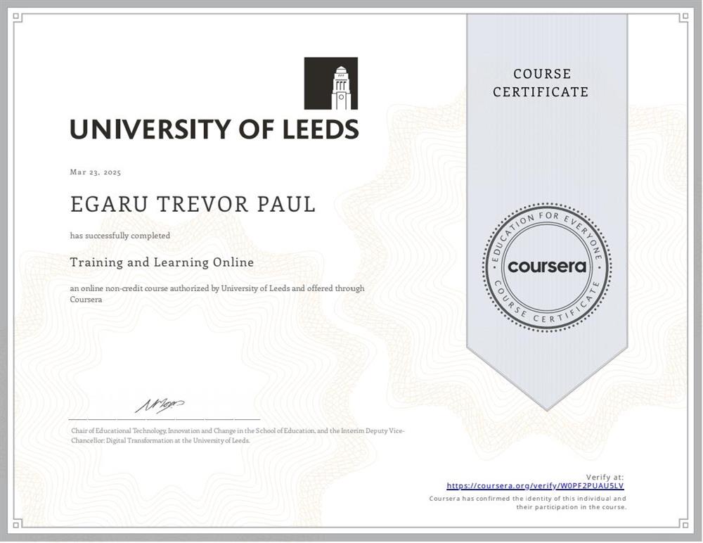 Сертификат. University of Leeds