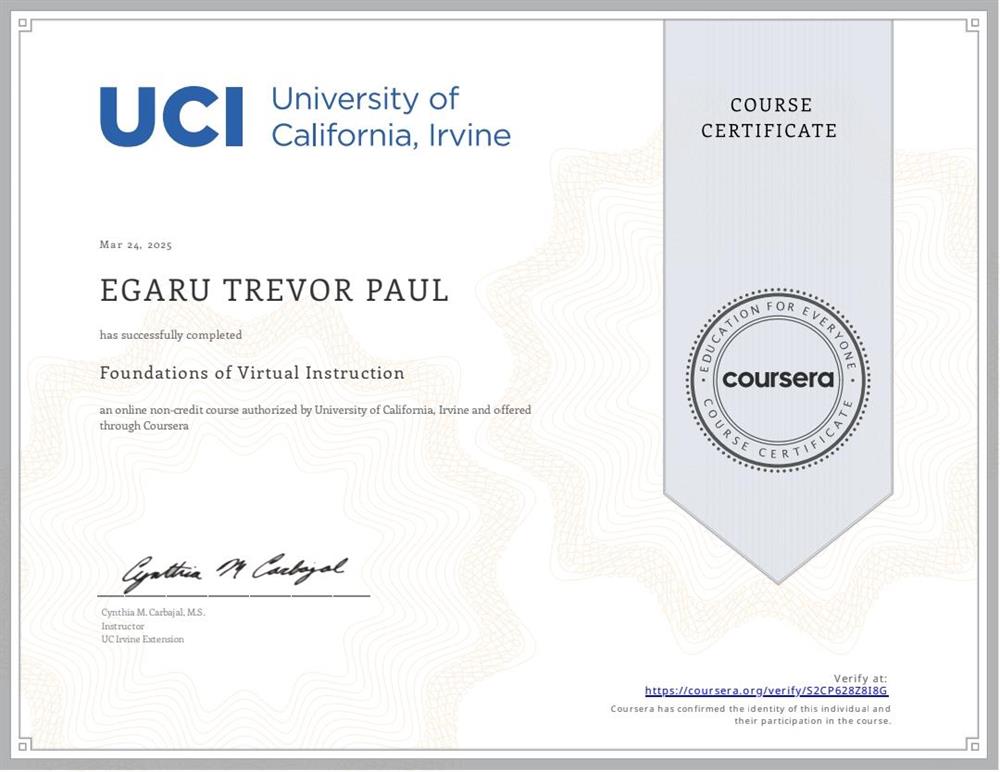 Сертификат. University of California 