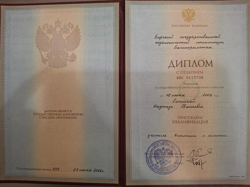 Диплом об образовании 