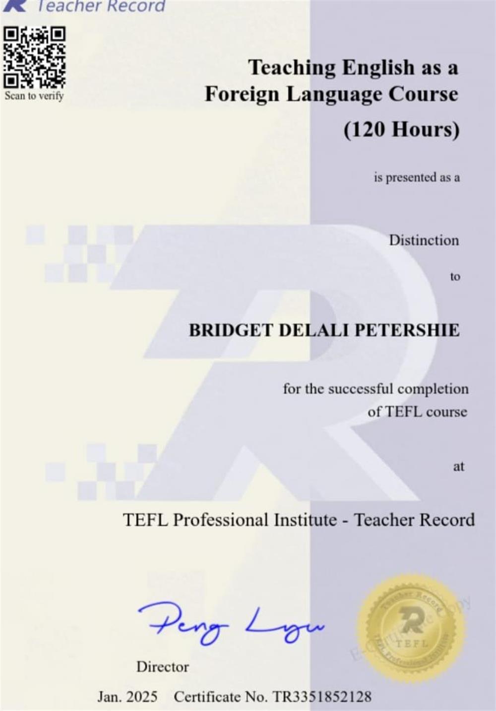 TEFL CERTIFICATE