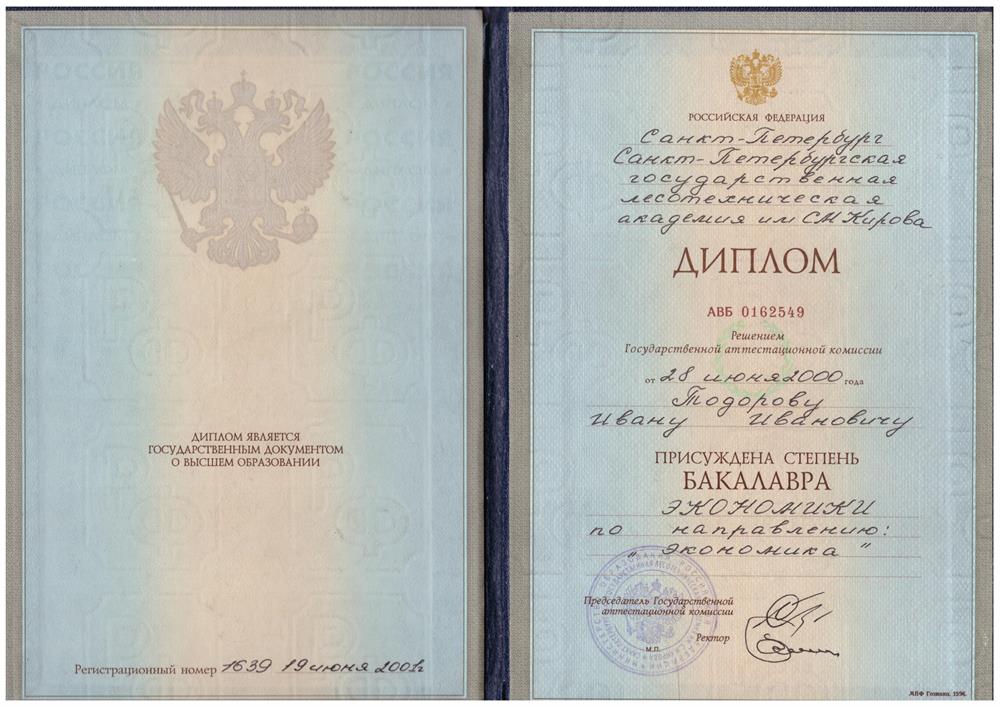 Диплом Экономист