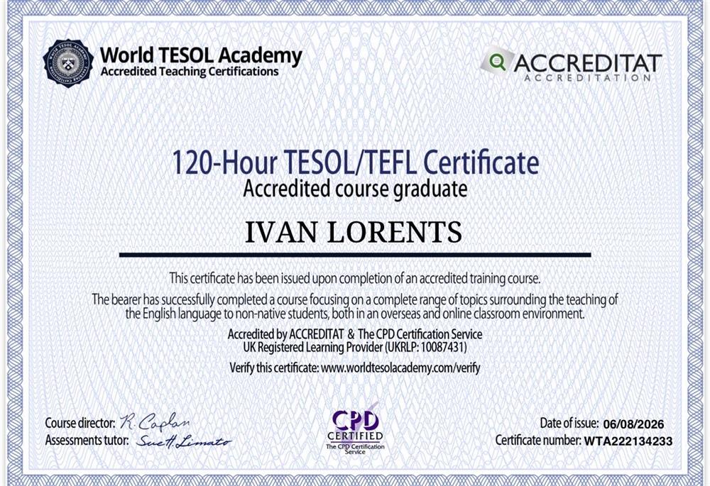TESOL/TEFL Certificate