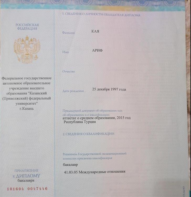 Приложение к диплому бакалавра