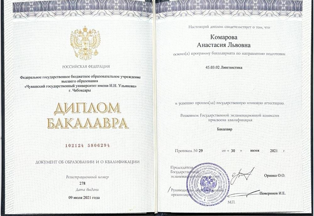 Диплом бакалавра