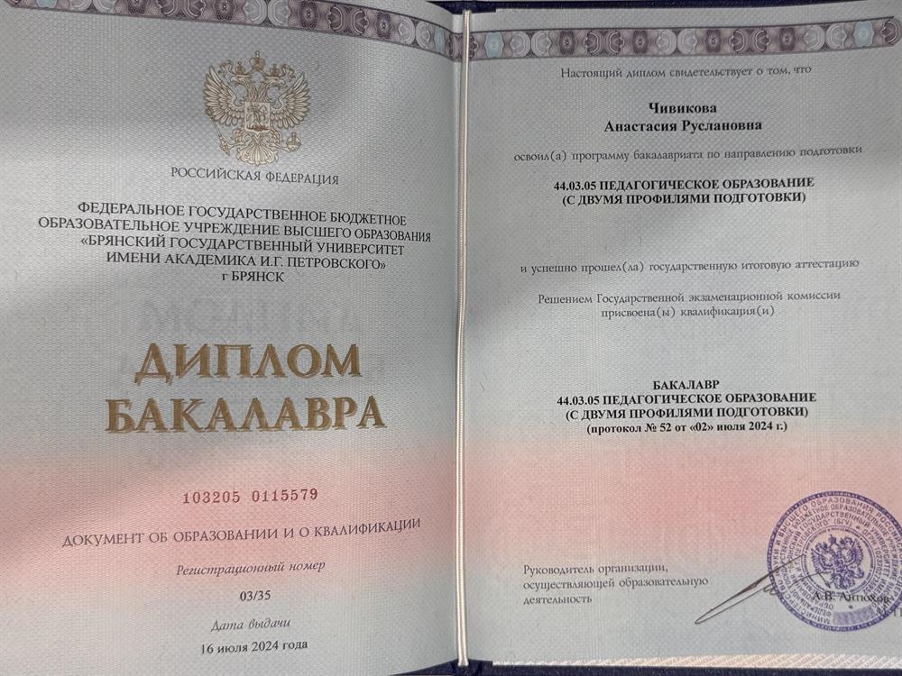 Диплом бакалавра 
