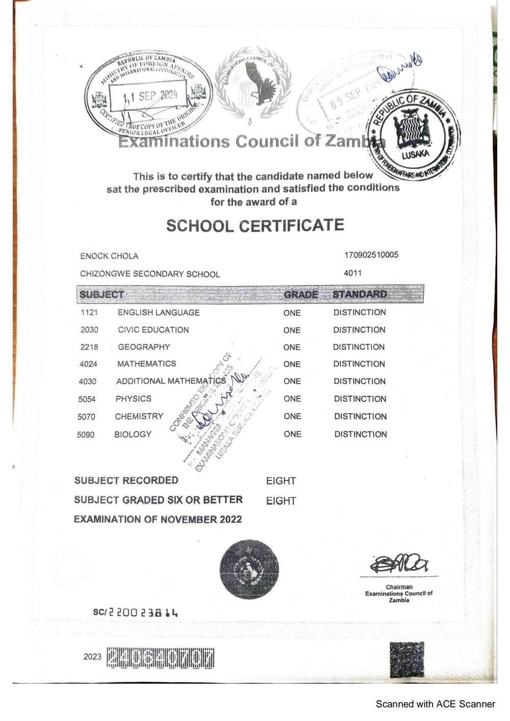 high school certificate 