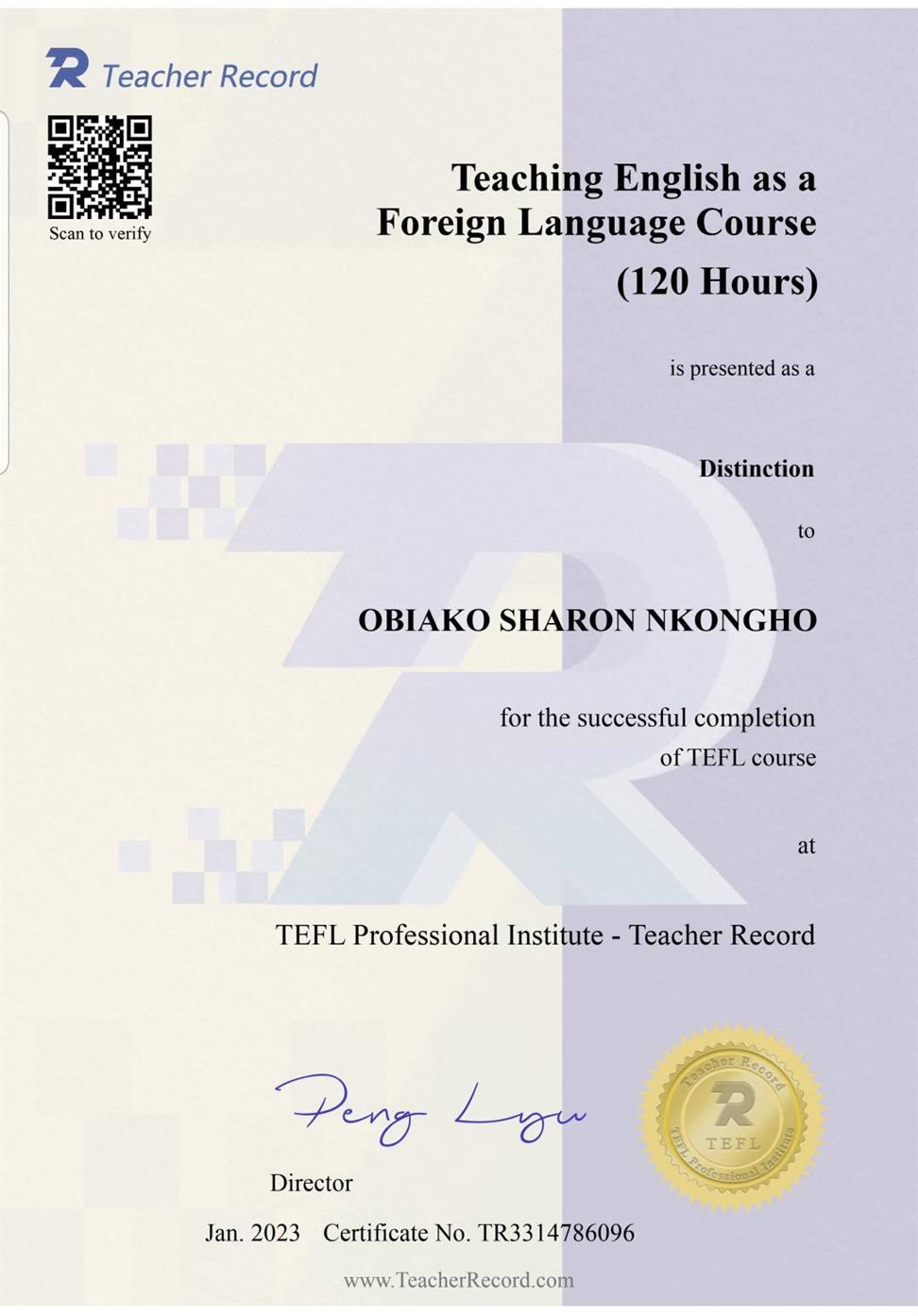 TEFL CERTIFICAT