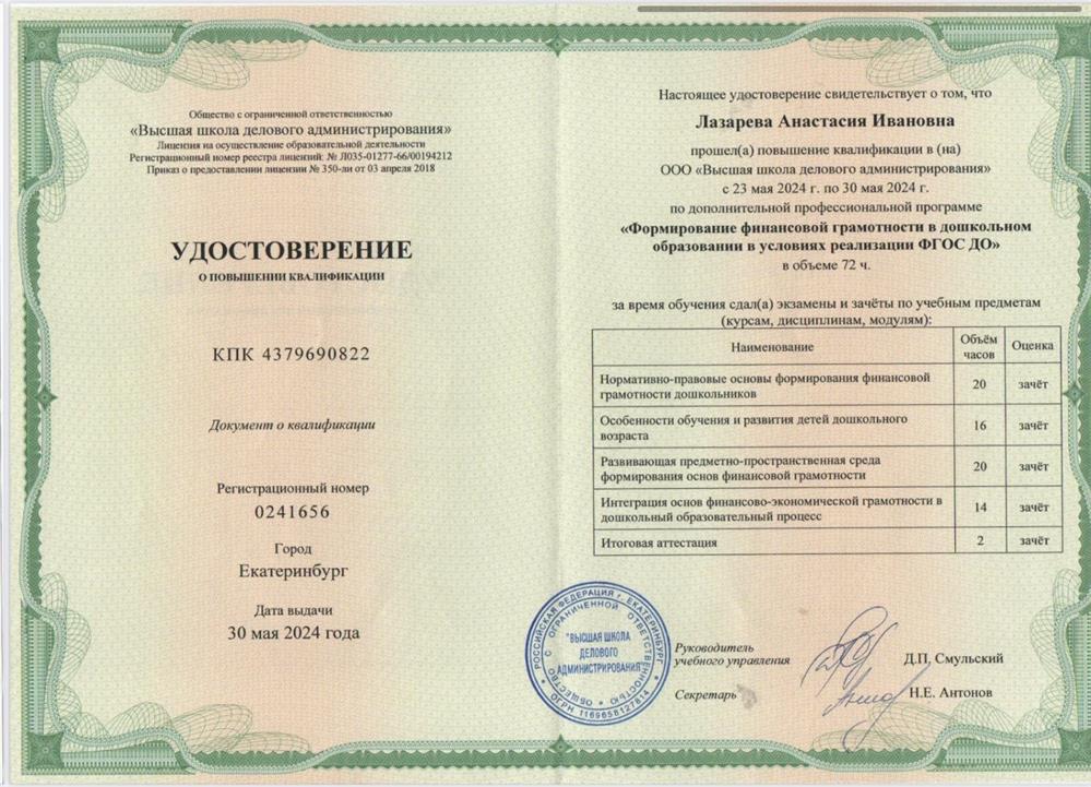 Повышение квалификации 