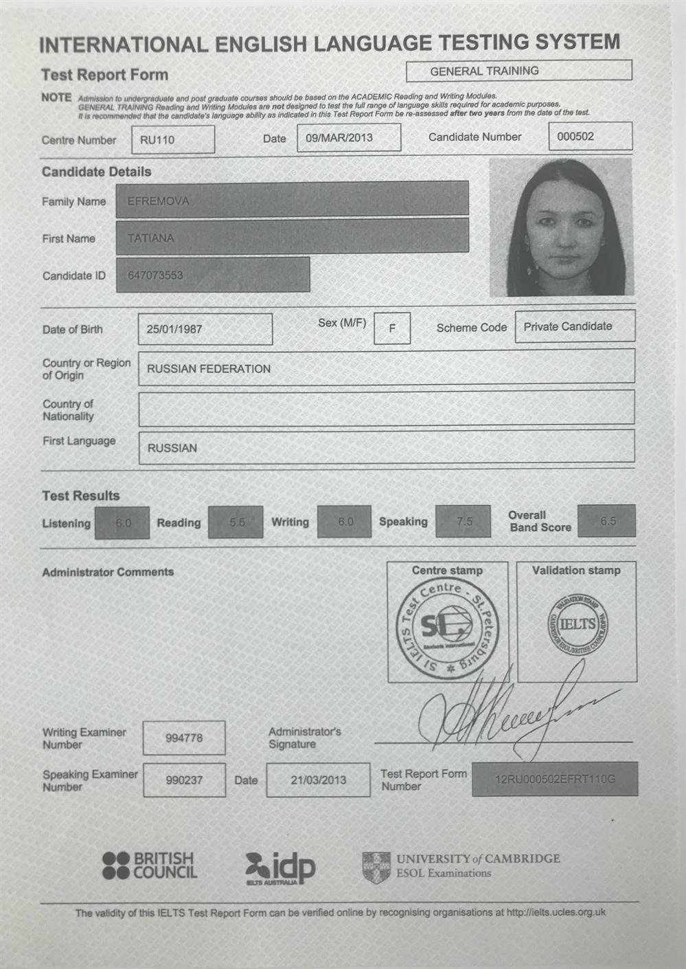 IELTS 2013