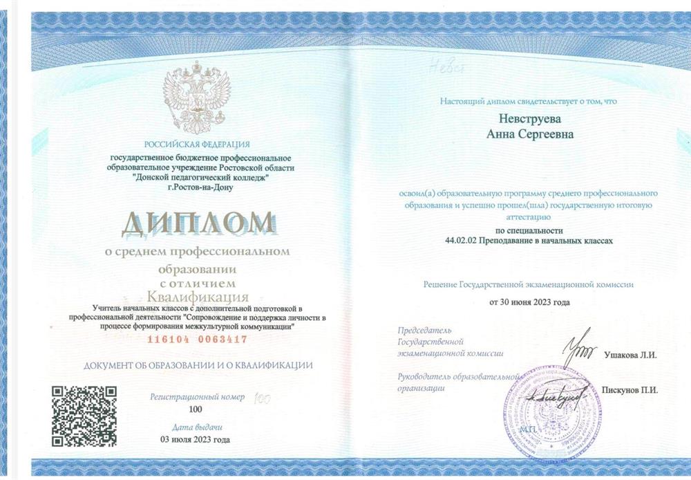 Диплом об образовании