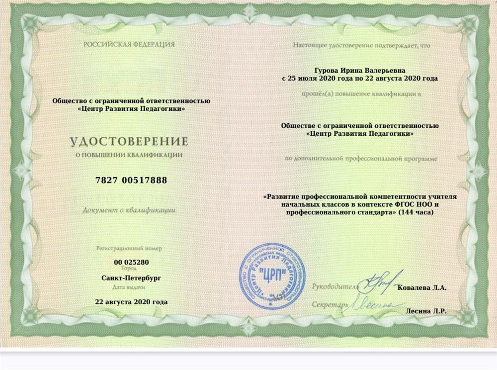 Развитие профессиональной компетентности учителя начальных классов в контексте ФГОС НОО и профессионального стандарта