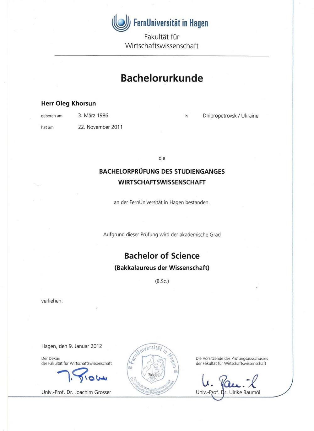 Bachelor of Science