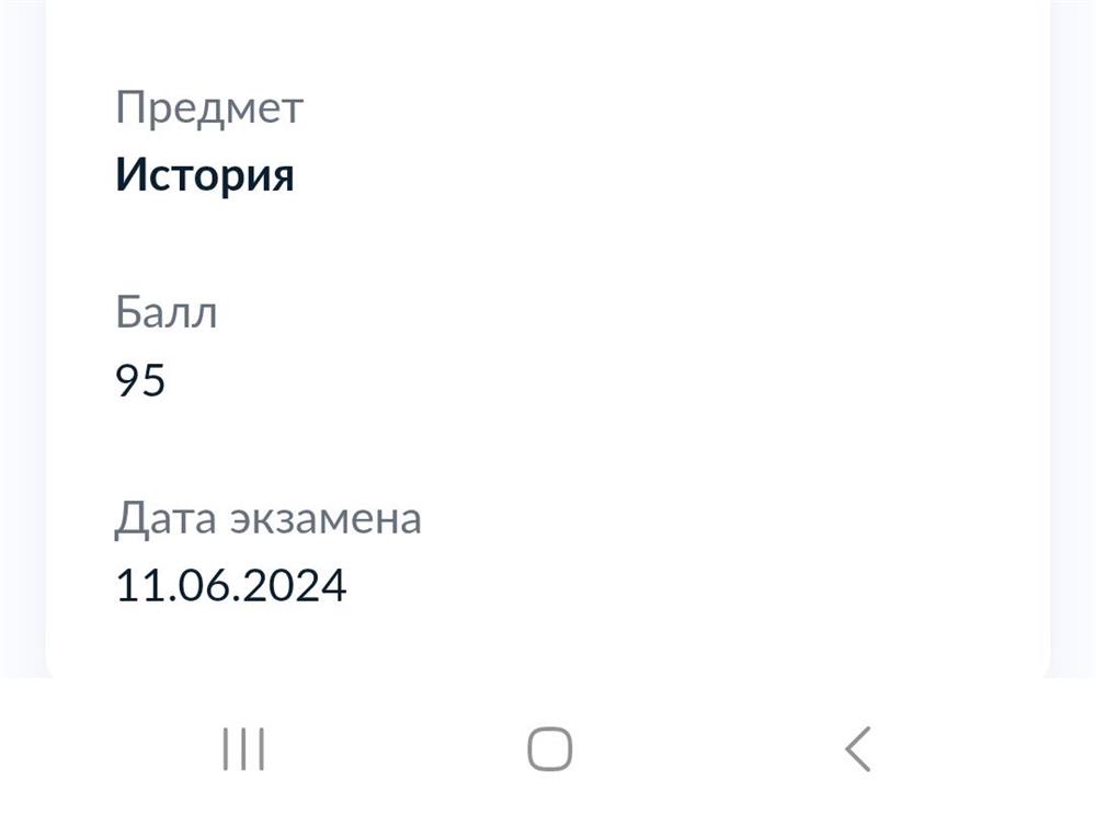 Результат ЕГЭ по истории