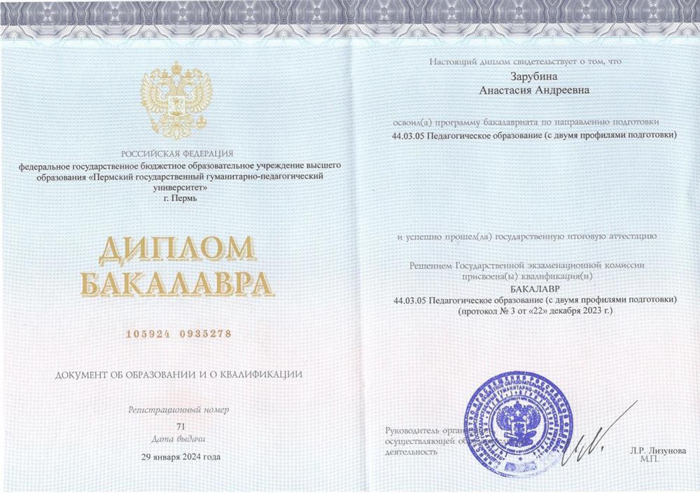 Диплом бакалавра филологического факультета