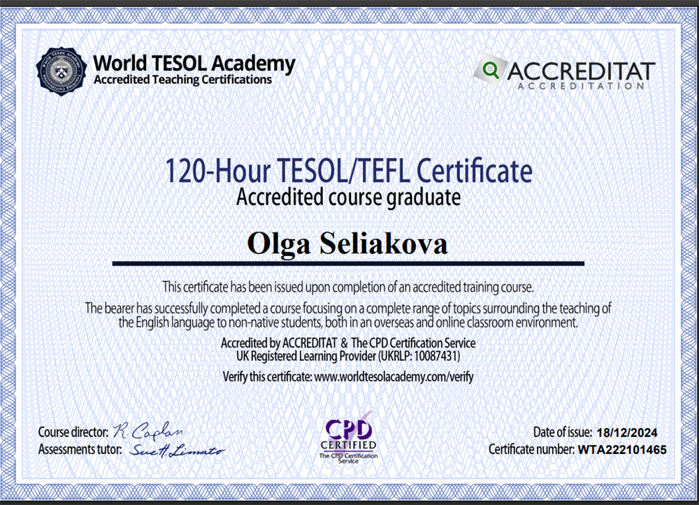 TESOL Certificate